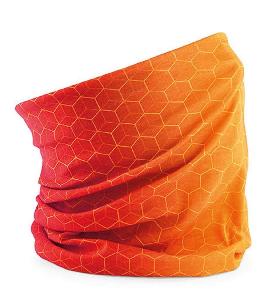 Echarpe tubulaire - tour de cou avec motifs géométriques - B904 - orange-2