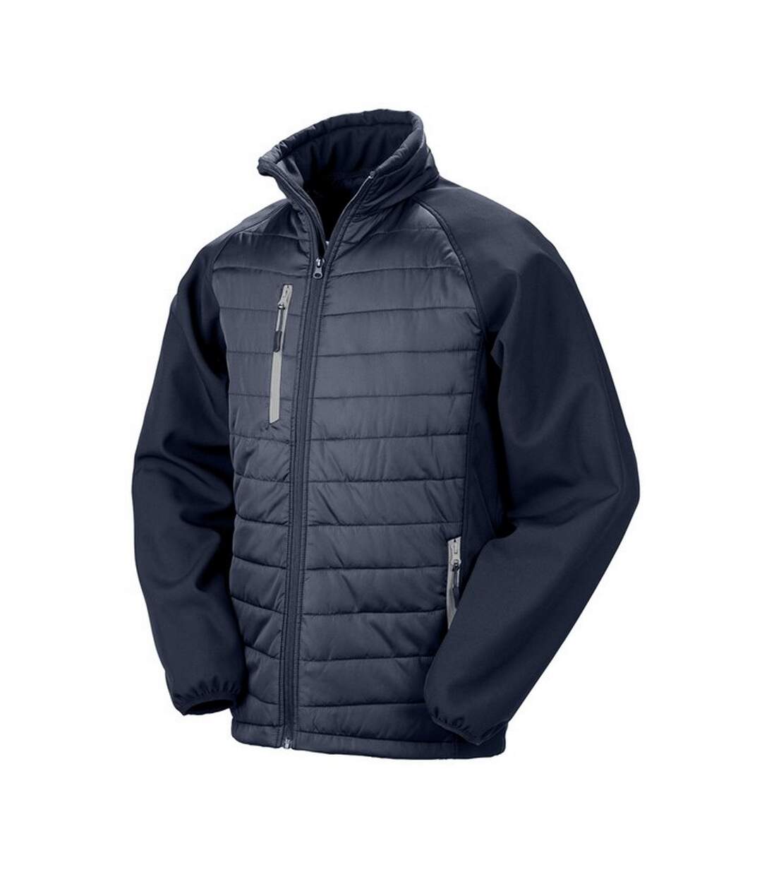 Unisex adult compass softshell padded jacket navy/grey Result-1