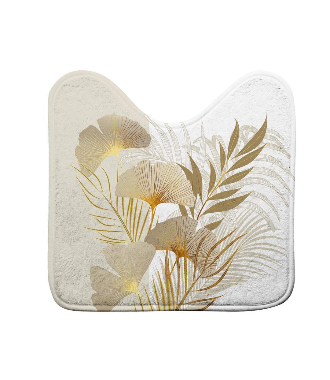 Tapis Contour WC Imprimé Auxane 45x45cm Naturel-1