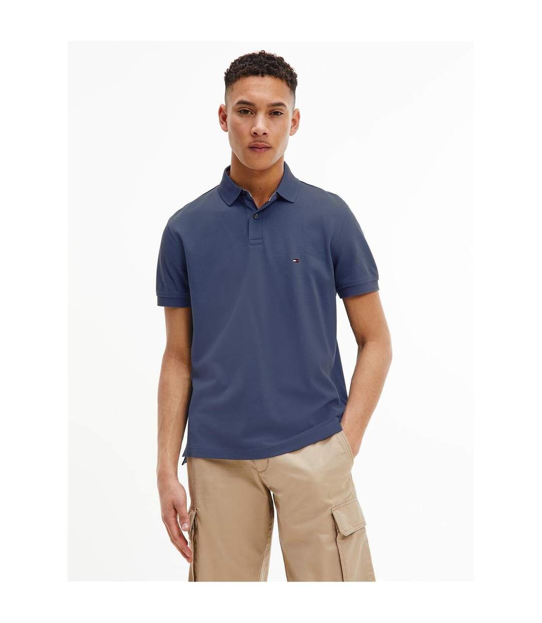 Mens 1985 Embroidered Logo Polo Shirt Indigo Tommy Hilfiger-4