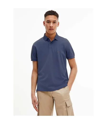 Mens 1985 Embroidered Logo Polo Shirt Indigo Tommy Hilfiger