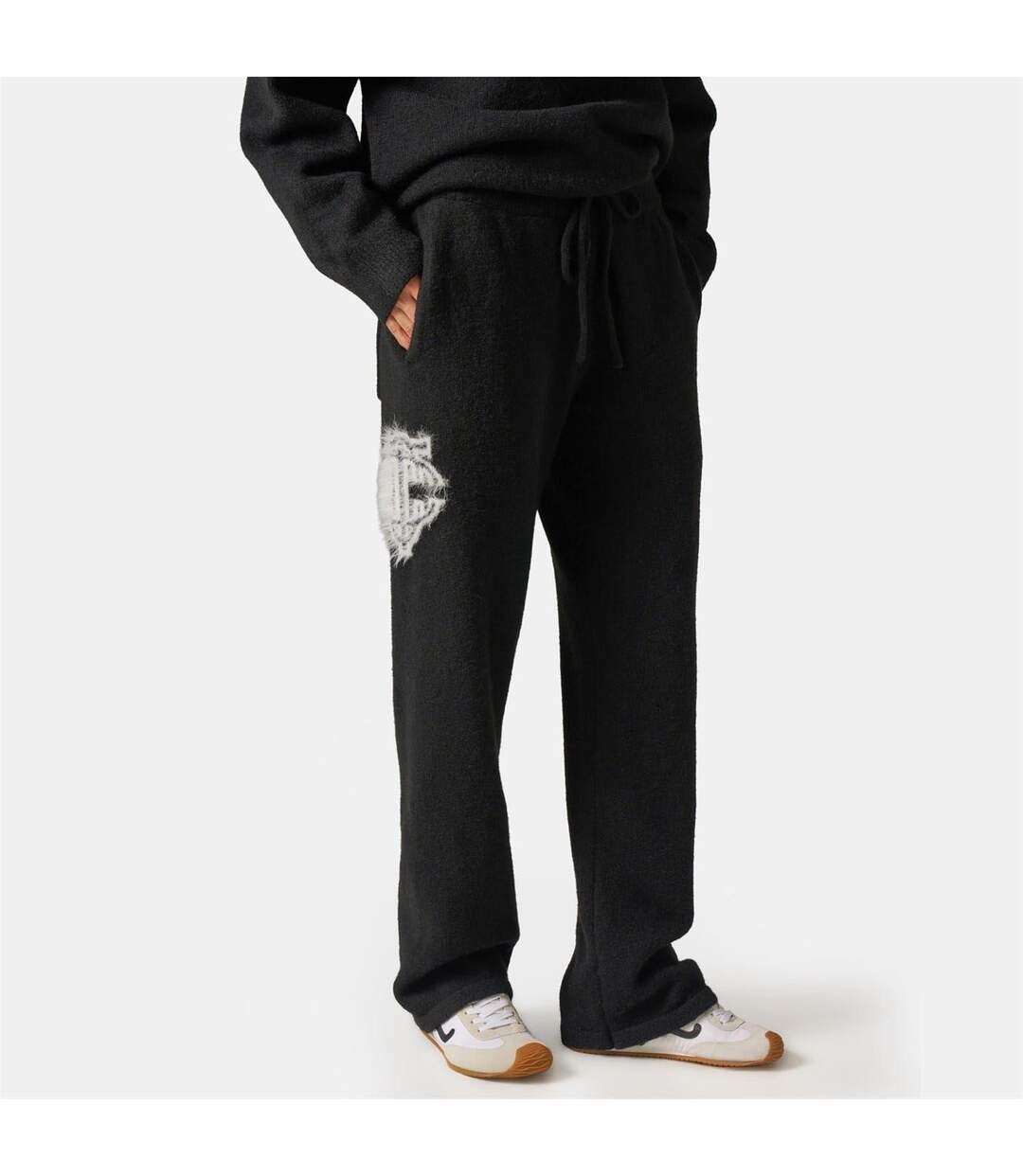 Pantalon De Jogging Femme Noir Couture-3
