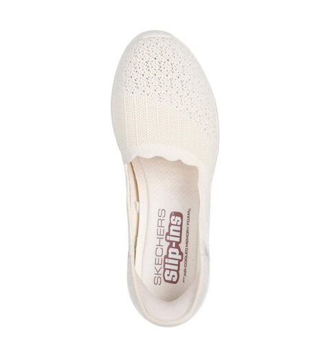 Womens/ladies Seager Believe It Trainers Off White Skechers