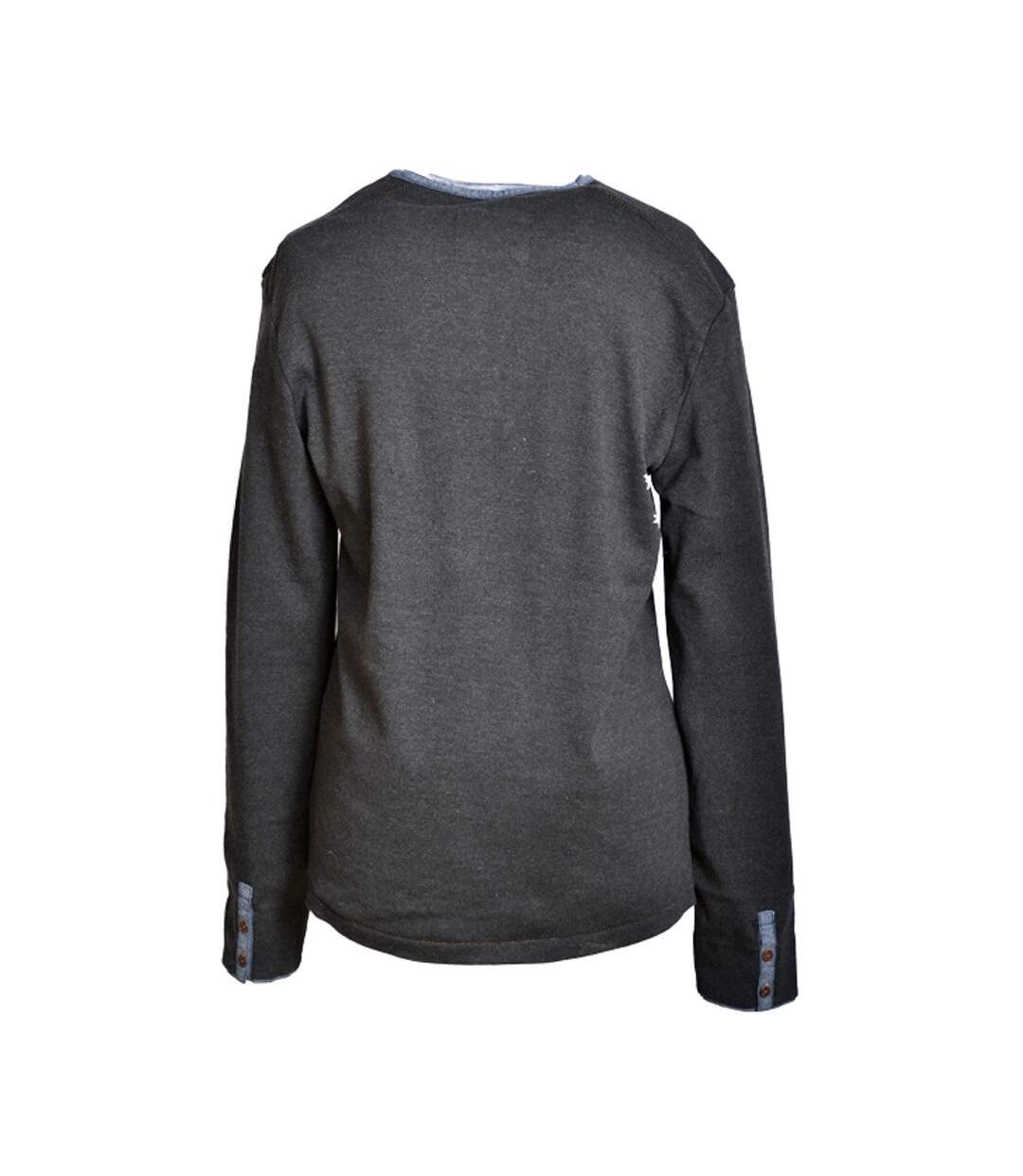 Tee shirt manches longues homme - couleur gris