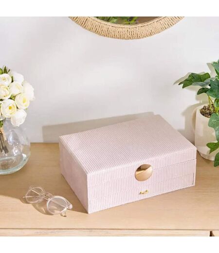 Boîte à Bijoux en Velours Enya 27cm Beige