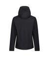 Regatta Mens Venturer Hooded Soft Shell Jacket (Black/Black)