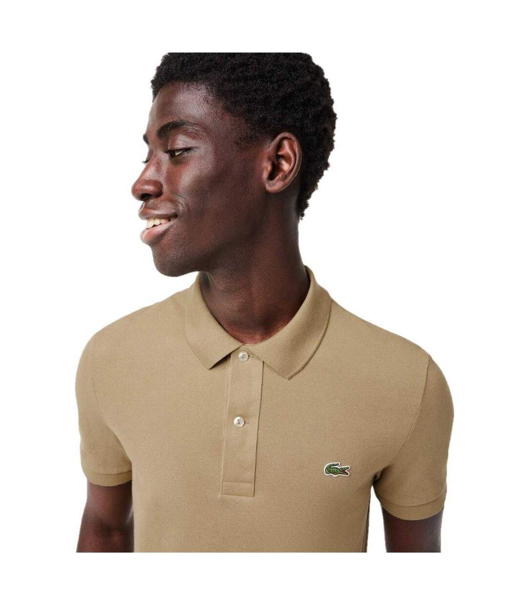 Mens Embroidered Logo Polo Shirt Tan Lacoste-3