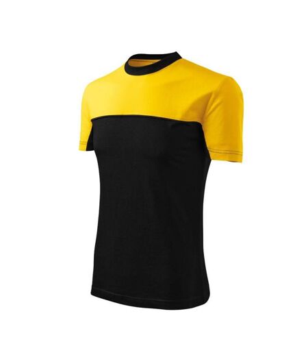 Mens Colormix Plain T-shirt Black Yellow Malfini