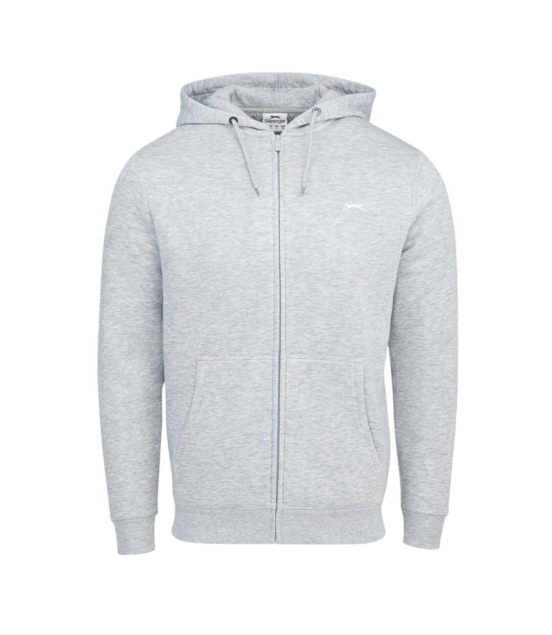 Mens Full Zip Hoodie Grey Marl Slazenger-1