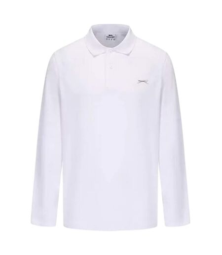 Polo De Cricket Manches Longues Motif/style Logo Homme Crème Slazenger