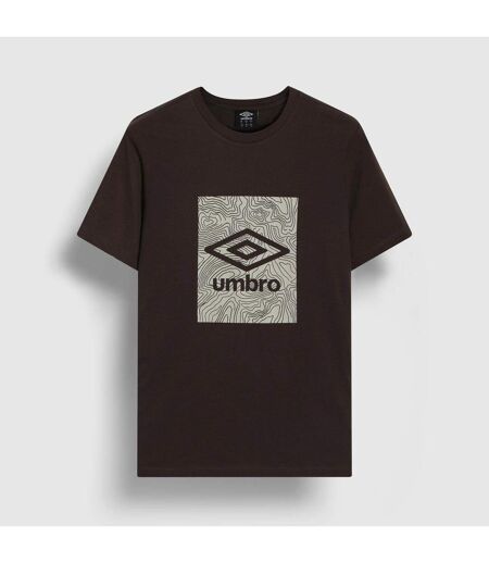 Mens Geo Wave T-shirt Chocolate Brown Umbro