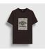 Mens Geo Wave T-shirt Chocolate Brown Umbro-1