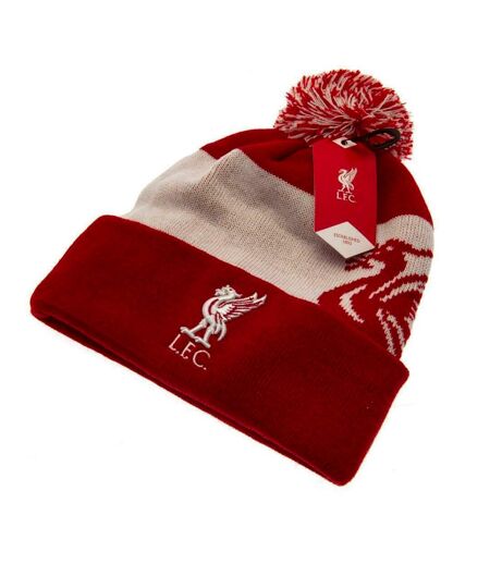 Liverpool FC Unisex Adult Bobble Knitted Crest Beanie (Red/White) - UTSG20582