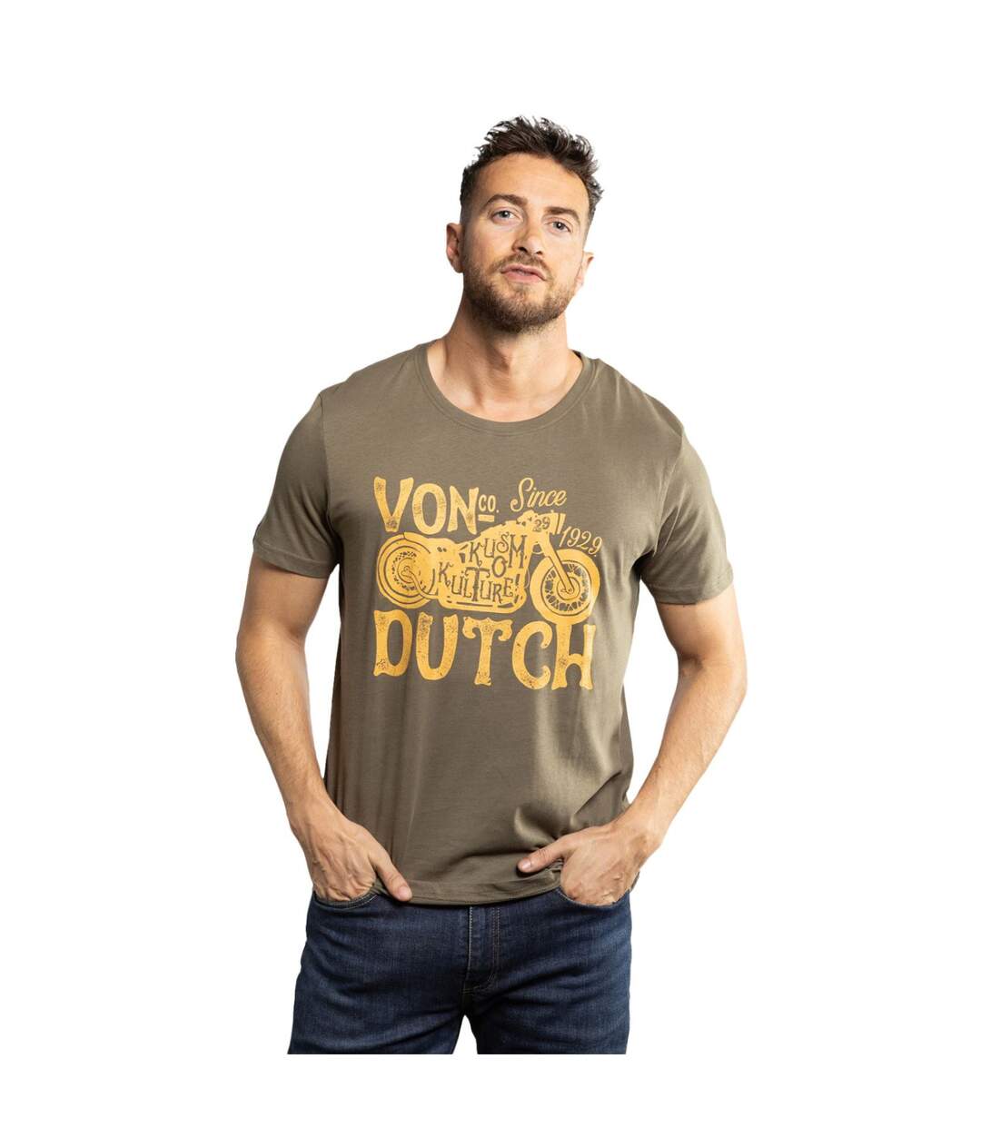 T-shirt col rond en coton homme Logo Vondutch-1