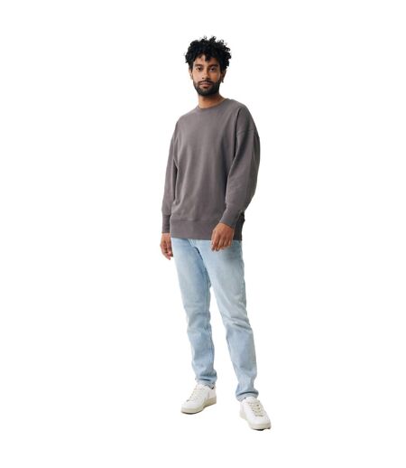 Unisex adult kruger recycled cotton crew neck relaxed fit sweatshirt anthracite Iqoniq