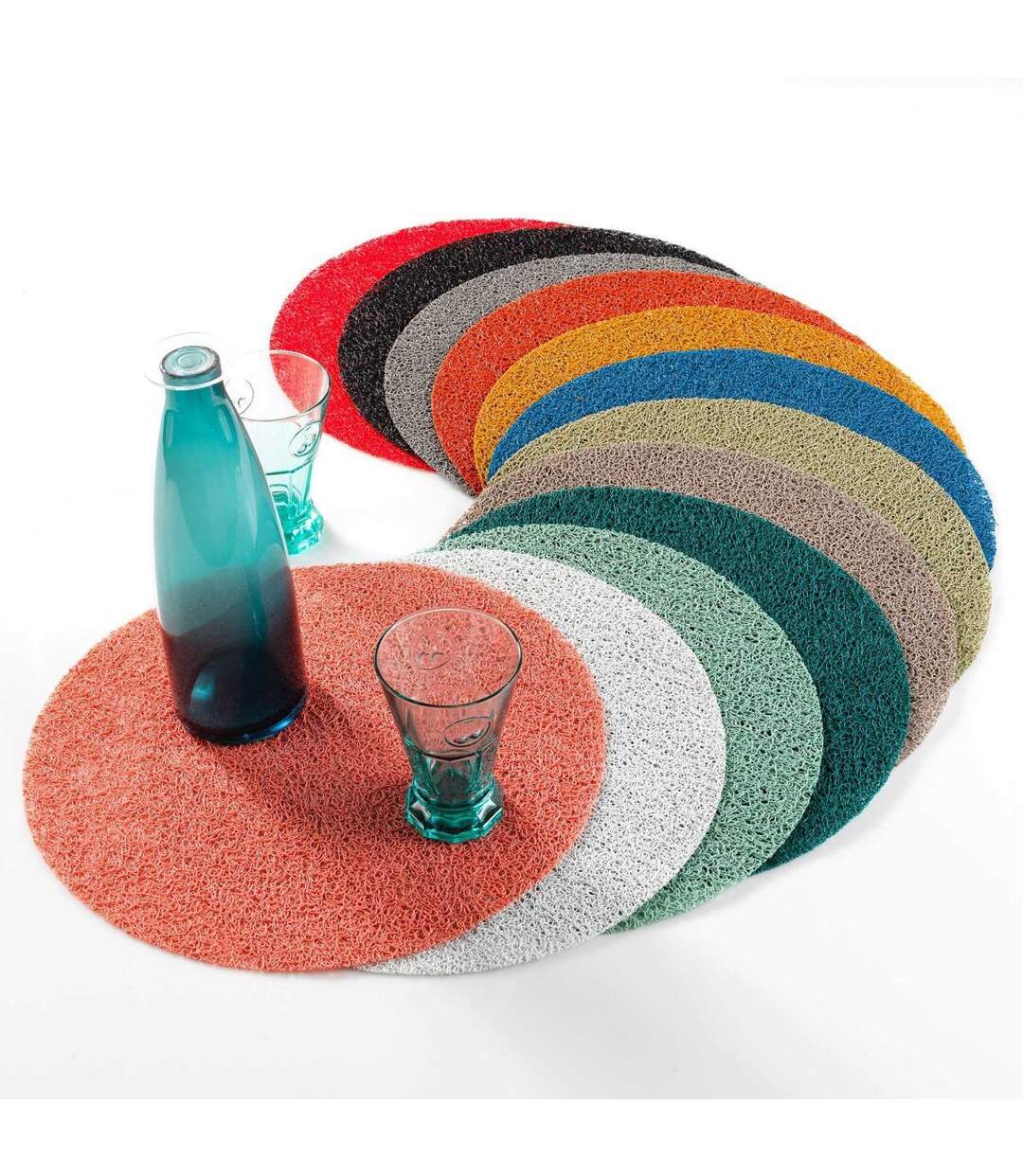 Set de Table Rond Tortilla 38cm Bleu Indigo-4