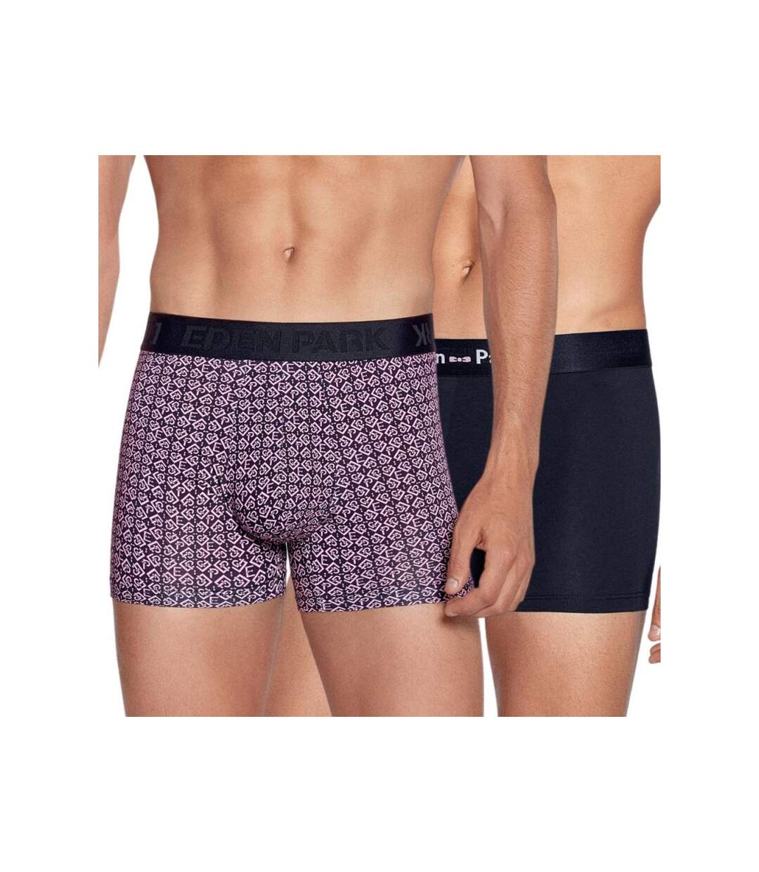 EDEN PARK Lot de 2 Boxers Homme Coton LOGENTRE Rose Marine