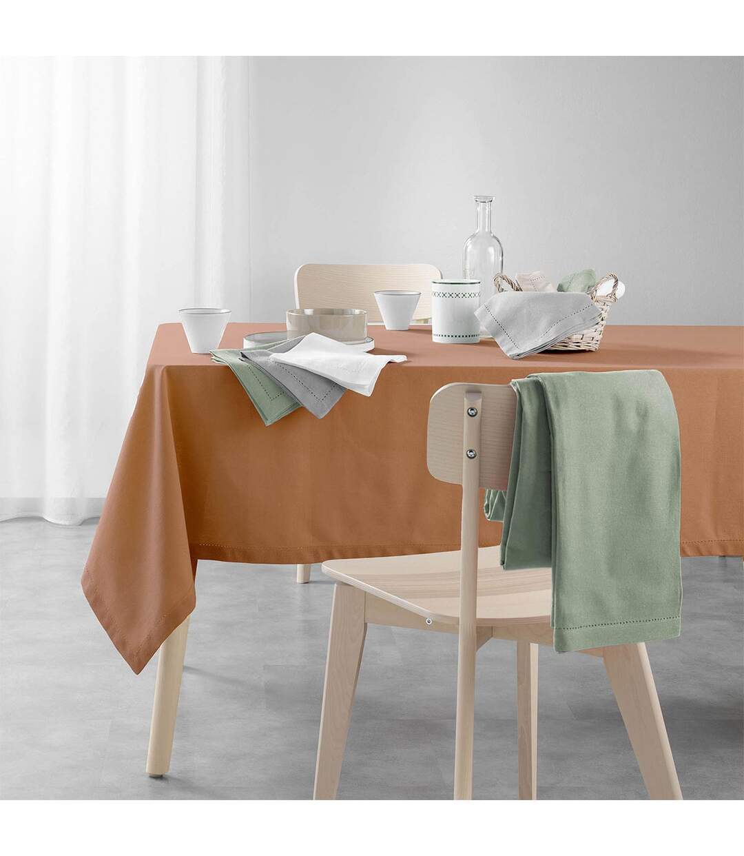Nappe de Table Uni Charline 140x240cm Mocha-3