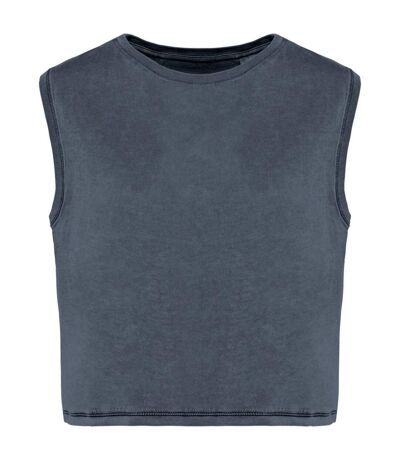 T-shirt crop sans manches écoresponsable - Femme - PAT342 - gris minéral