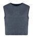 T-shirt crop sans manches écoresponsable - Femme - PAT342 - gris minéral-1