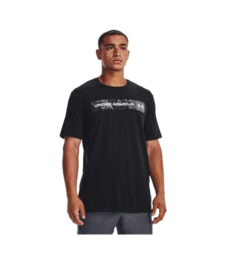 T-shirt Style Camouflage Et Rayure Homme Noir Under Armour