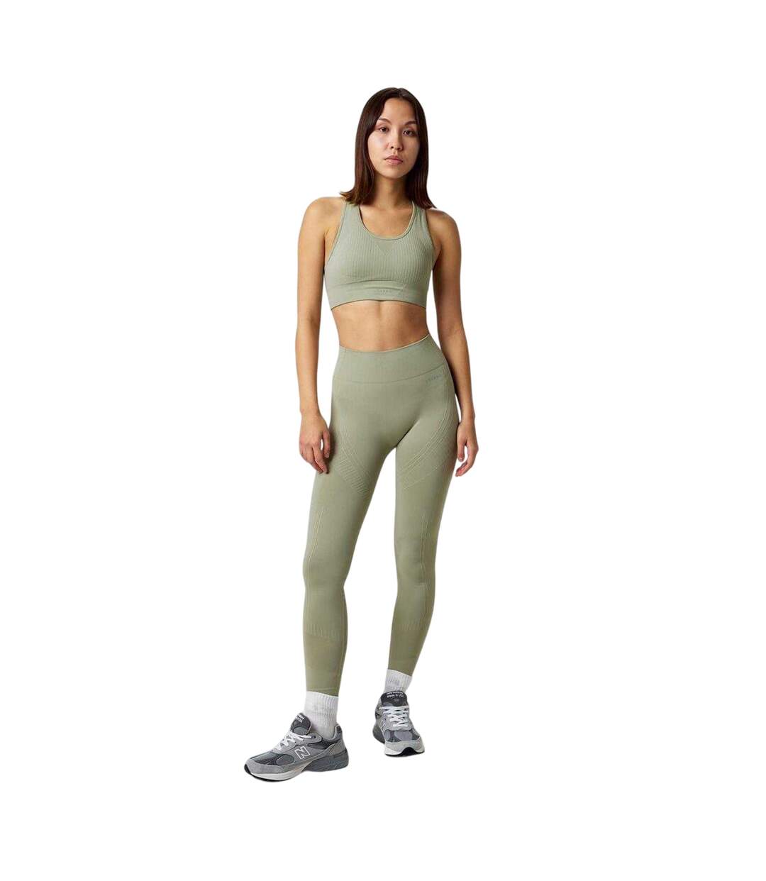 Womens/ladies Seamless High Rise Leggings Tea USA Pro-1