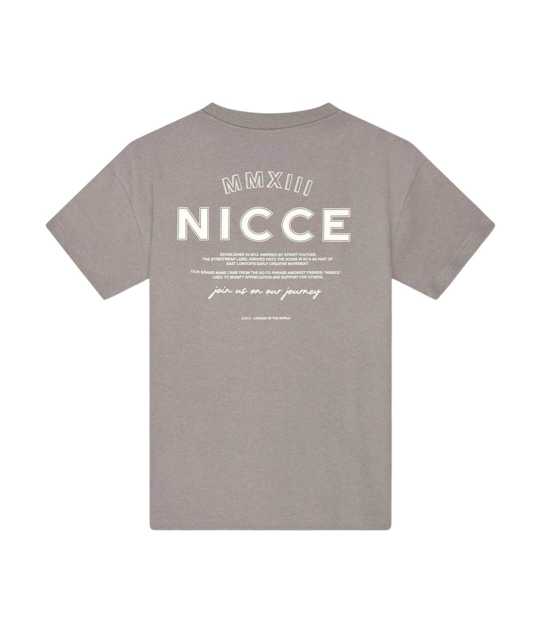 Mens Crew Neck Oversized T-shirt Grey Nicce-2