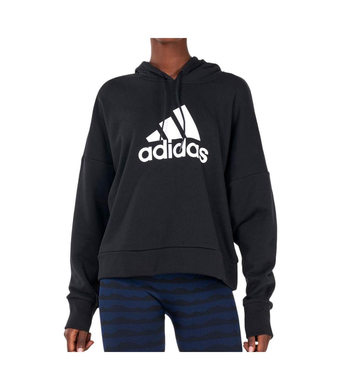 Sweat à capuche noir/blanc femme adidas  hi3673-1