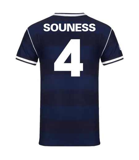 Mens Souness 4 1986 Retro T-shirt Navy Blue Scotland FA