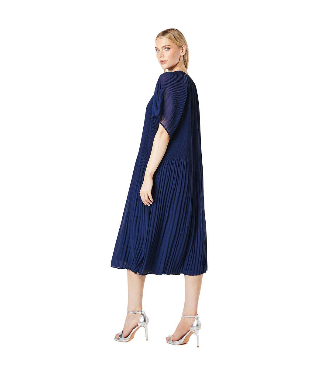 Robe mi-longue femme bleu marine Principles-2