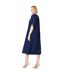 Womens/ladies graduated pleat short-sleeved midi dress navy Principles