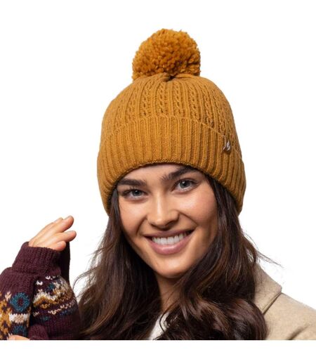 Ladies Winter Ribbed Thermal Cable Knit Beanie Pom Pom Hat