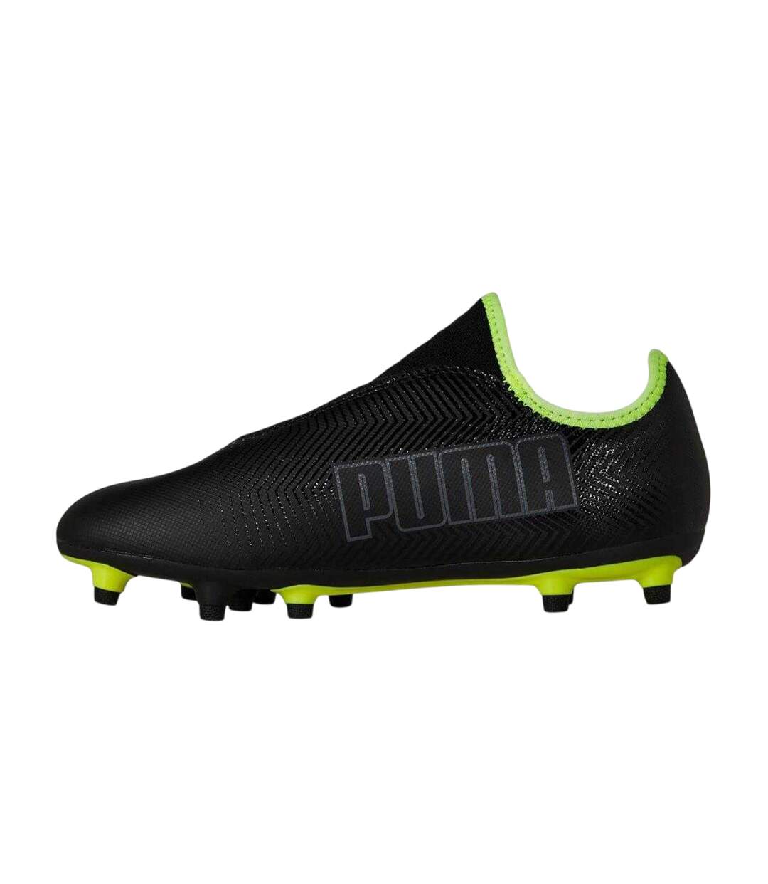 Mens Finesse Leather Firm Ground Football Boots Black Puma-3