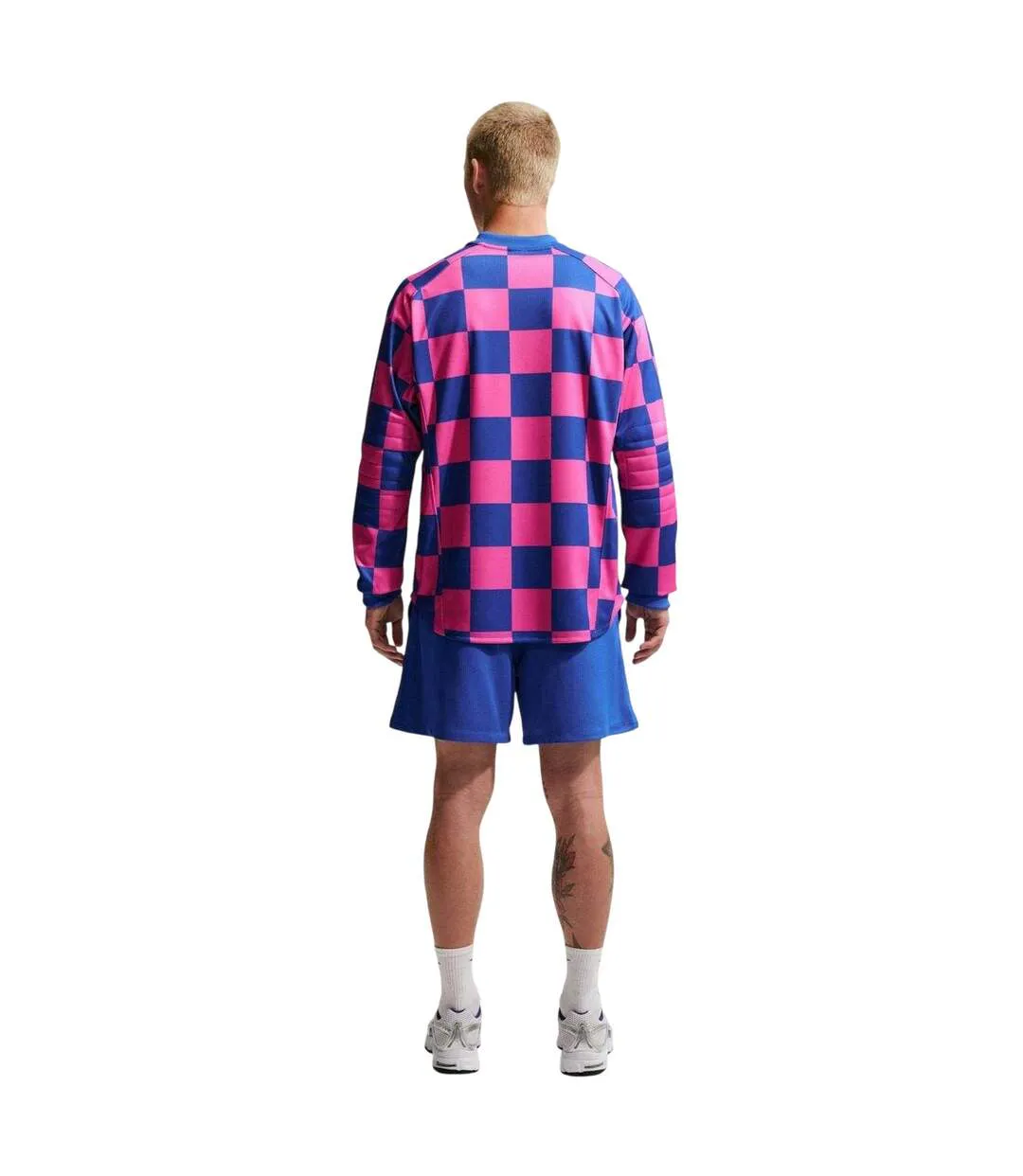 T-shirt Manches Longues Motif/style Damier Homme Bleu Roi Rose Nike-3