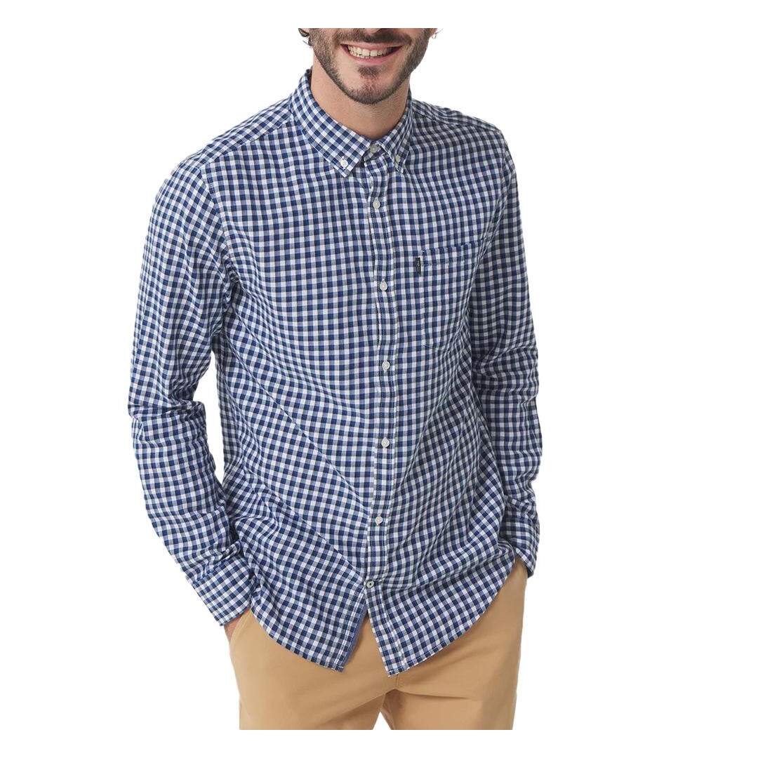 Chemise Blanche/Bleu Homme TBS Baltique - 3XL-1