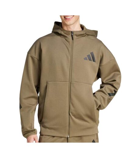 Sweat zippé marron homme adidas jd9600