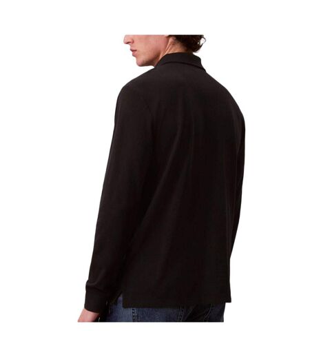 Polo manches longues noir foncé homme calvin klein casual pique