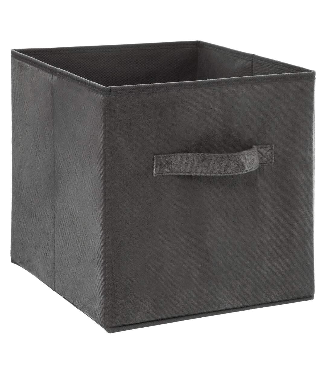 Boîte de rangement design velours Mix n' modul - L. 31 x l. 31 cm - Gris foncé-1