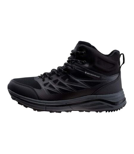 Mens Hewila Waterproof Mid Cut Walking Shoes Black Hi-Tec
