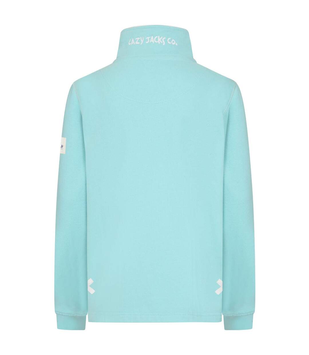 Womens/ladies Soft Touch Quarter Zip Sweatshirt Peppermint Lazy Jacks-2