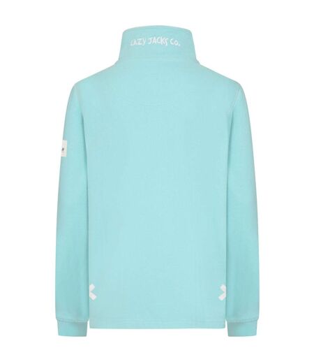 Womens/ladies Soft Touch Quarter Zip Sweatshirt Peppermint Lazy Jacks