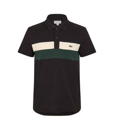 Mens Colour Block Polo Shirt Black Lacoste