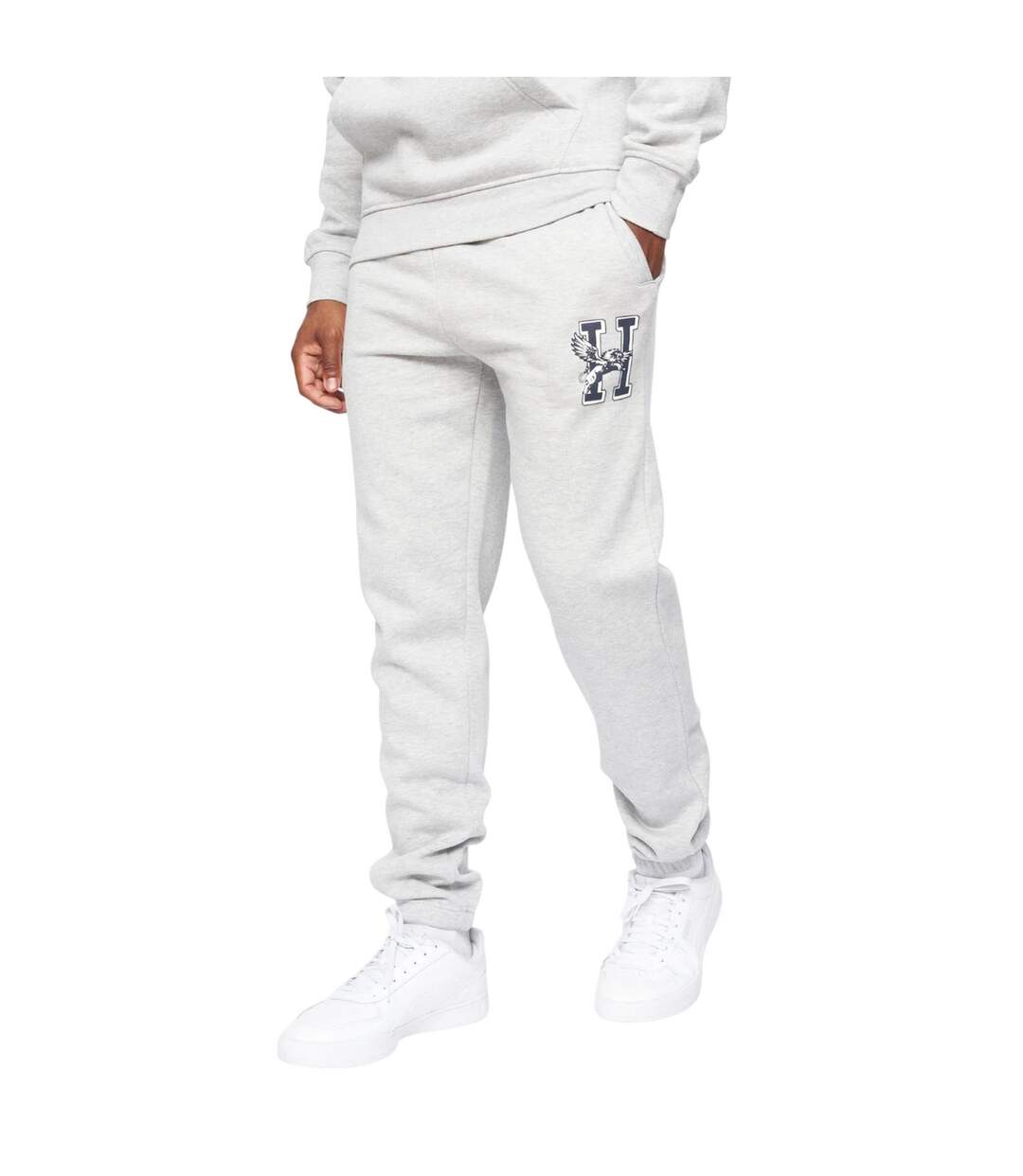 Pantalon de jogging belton homme gris chiné Henleys