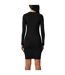 Womens/ladies Crew Neck Long-sleeved Bodycon Dress Black Hugo-4