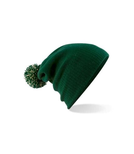 Bonnet snowstar unisexe vert bouteille / blanc cassé Beechfield