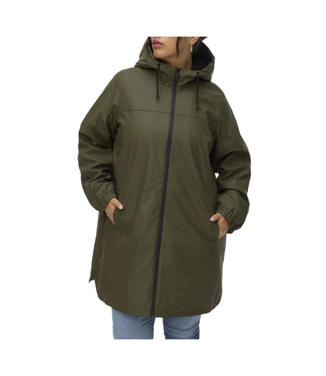 Veste imperméable kaki vero moda teddy coated-1