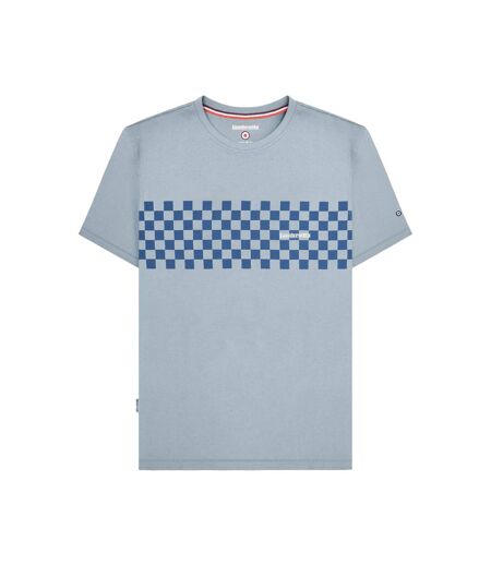 Mens Aw24 Two Tone Panelled T-shirt Dusky Blue Dark Blue Lambretta
