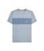 Mens Aw24 Two Tone Panelled T-shirt Dusky Blue Dark Blue Lambretta-2