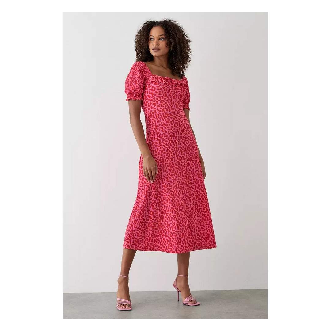 Robe mi-longue femme rose Dorothy Perkins-4