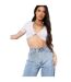 Womens/ladies Twisted Crop Top Grey Missy Empire-1